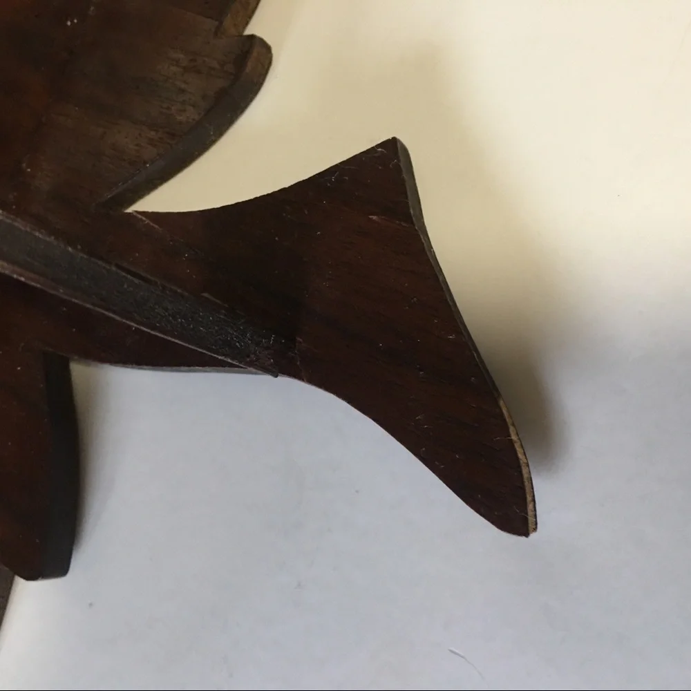 Vintage Handmade Wooden Maple Leaf Wall Floating Shelves - Brown Set of 2